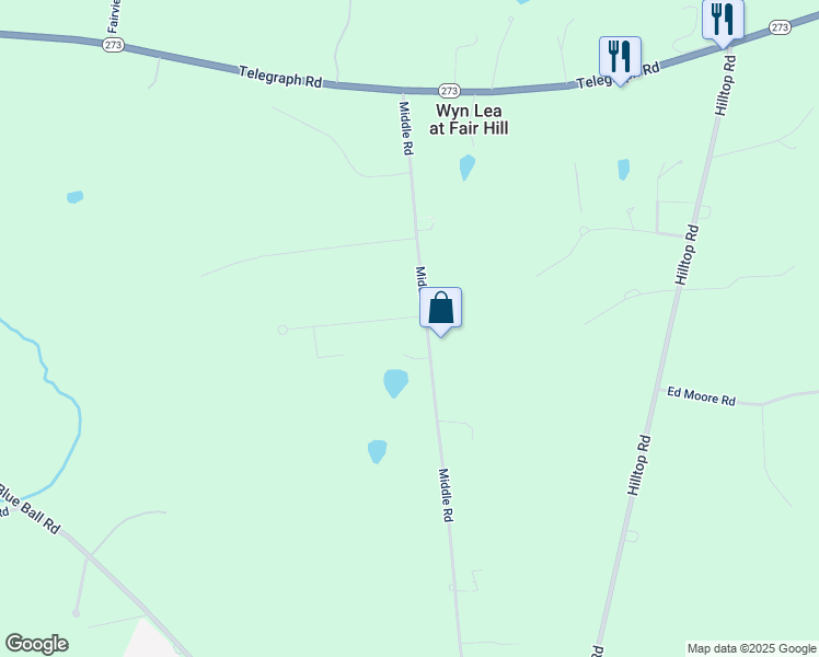 map of restaurants, bars, coffee shops, grocery stores, and more near 11 Stanfield Drive in Elkton