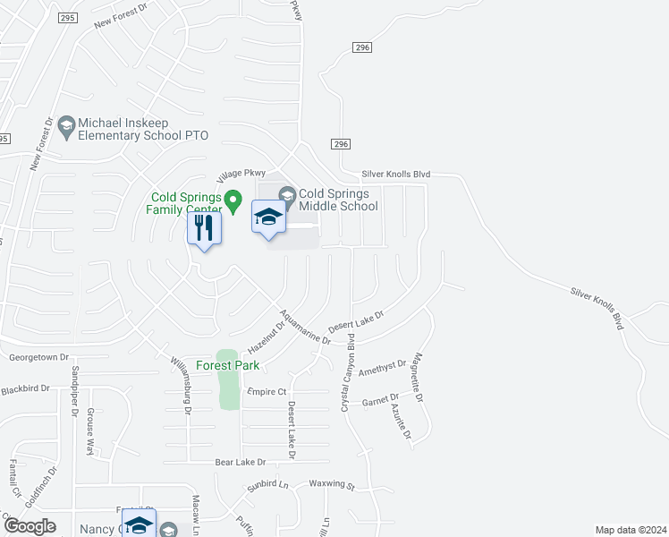 map of restaurants, bars, coffee shops, grocery stores, and more near 17640 Papa Bear Court in Reno