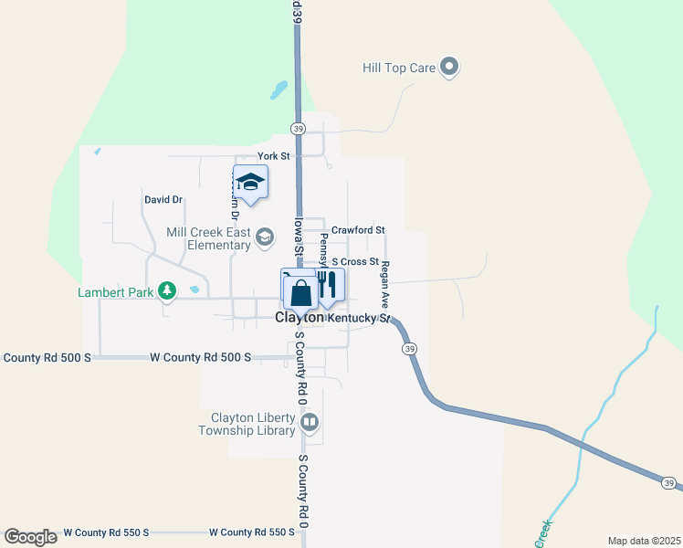 map of restaurants, bars, coffee shops, grocery stores, and more near 88 Michigan Street in Clayton