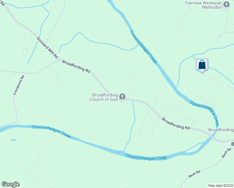 map of restaurants, bars, coffee shops, grocery stores, and more near 16104 Broadfording Road in Hagerstown
