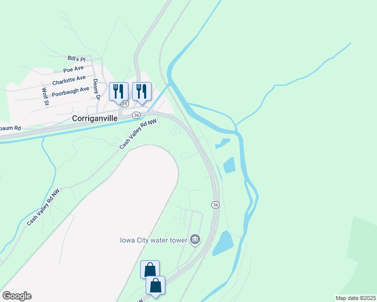 map of restaurants, bars, coffee shops, grocery stores, and more near 10542 Mount Savage Road Northwest in Corriganville