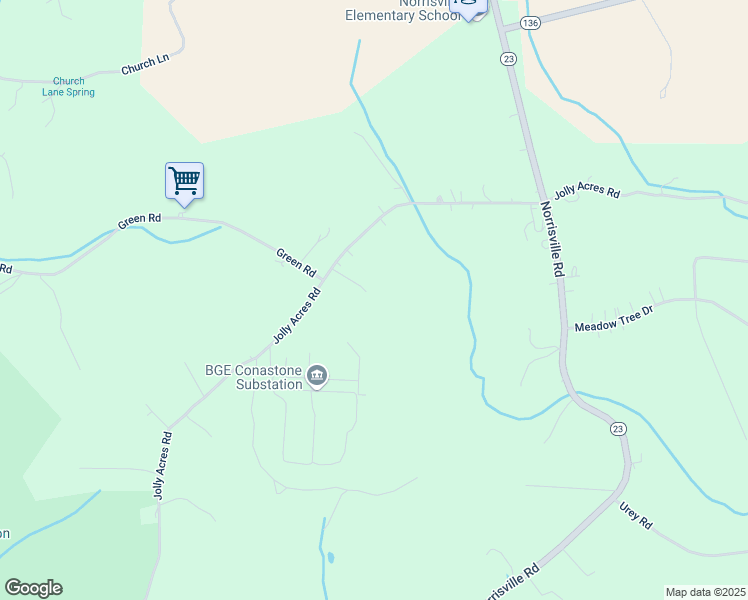 map of restaurants, bars, coffee shops, grocery stores, and more near 5101 Jolly Acres Road in White Hall