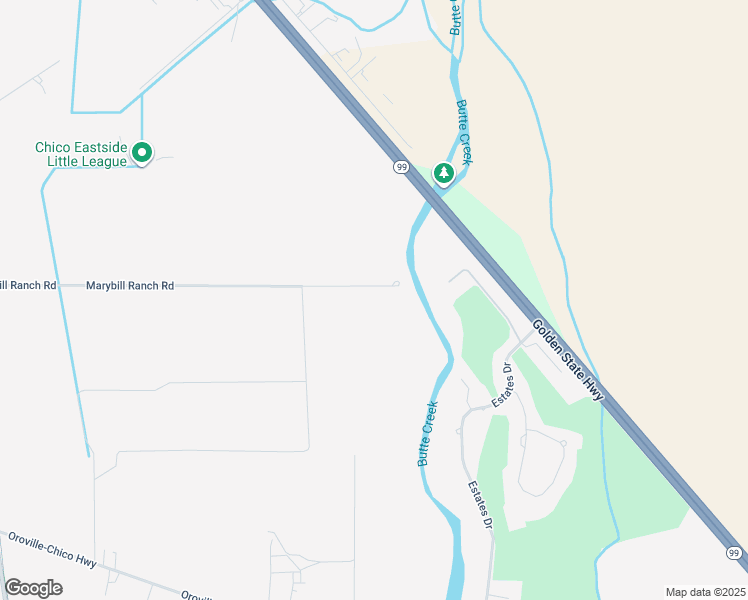 map of restaurants, bars, coffee shops, grocery stores, and more near 408 Marybill Ranch Road in Chico