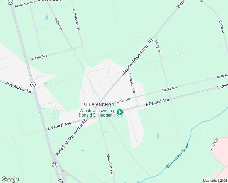 map of restaurants, bars, coffee shops, grocery stores, and more near 64 Waterford-Blue Anchor Road in Hammonton
