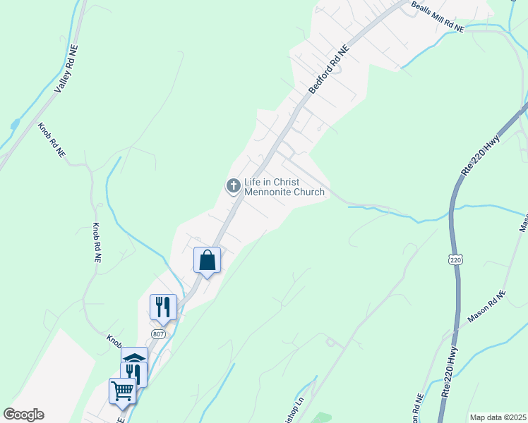 map of restaurants, bars, coffee shops, grocery stores, and more near 12807 Old Church Lane Northeast in Cumberland