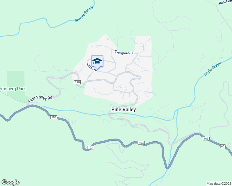 map of restaurants, bars, coffee shops, grocery stores, and more near 19 Saint Freds Place in Evergreen