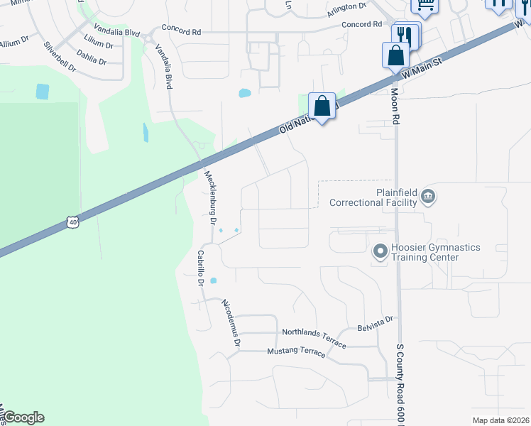 map of restaurants, bars, coffee shops, grocery stores, and more near 4774 Marshall Drive in Plainfield