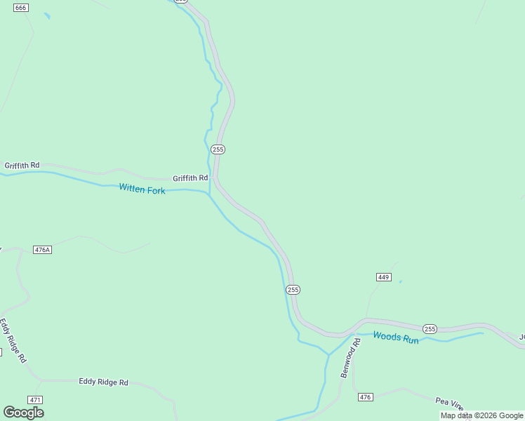 map of restaurants, bars, coffee shops, grocery stores, and more near 45338 Ohio 255 in Woodsfield