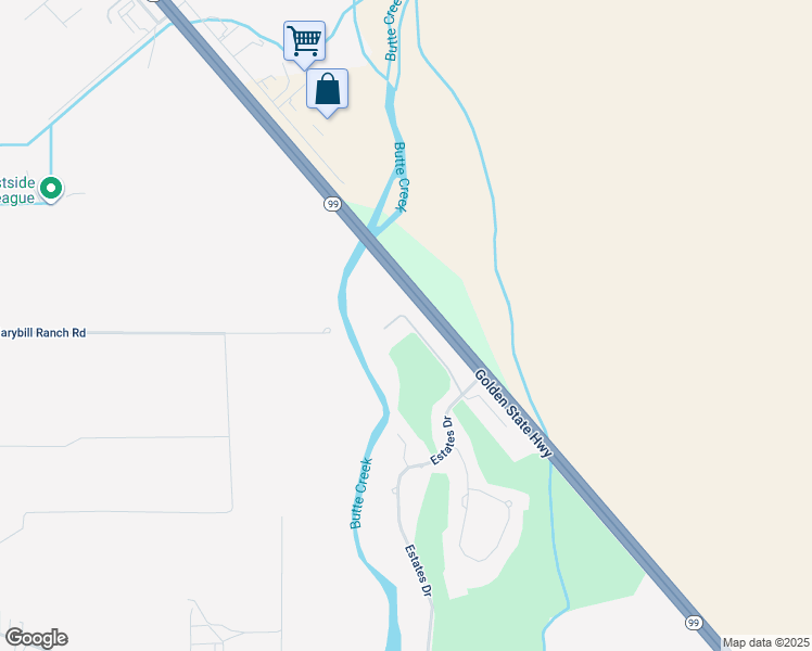 map of restaurants, bars, coffee shops, grocery stores, and more near 10680 Player Lane in Chico