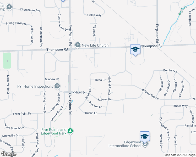 map of restaurants, bars, coffee shops, grocery stores, and more near 7226 Tresa Drive in Indianapolis