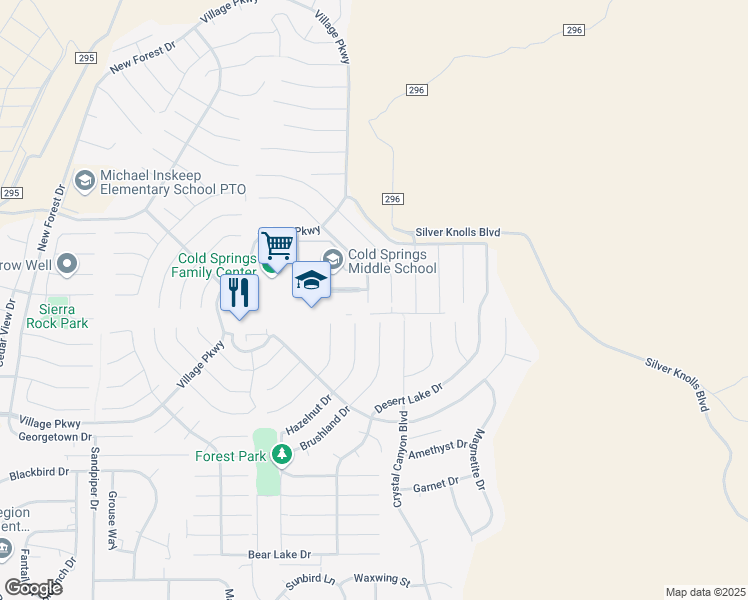 map of restaurants, bars, coffee shops, grocery stores, and more near 18196 Cody Court in Reno