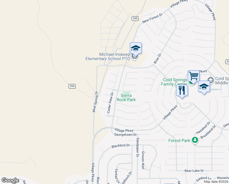 map of restaurants, bars, coffee shops, grocery stores, and more near 17895 Clear Lake Court in Reno