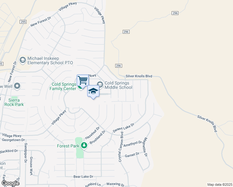 map of restaurants, bars, coffee shops, grocery stores, and more near 18195 Grizzly Bear Court in Reno