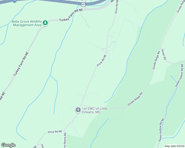 map of restaurants, bars, coffee shops, grocery stores, and more near 12005 Price Road Northeast in Little Orleans