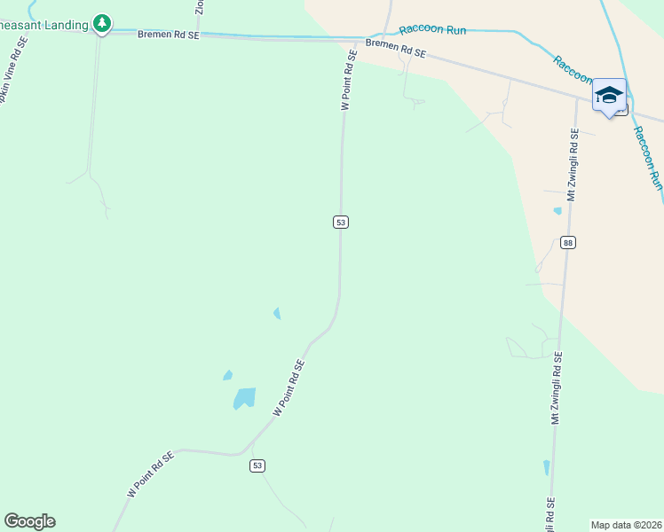 map of restaurants, bars, coffee shops, grocery stores, and more near 1725 West Point Road Southeast in Lancaster