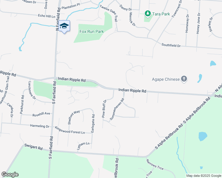 map of restaurants, bars, coffee shops, grocery stores, and more near 3305 Indian Ripple Road in Beavercreek