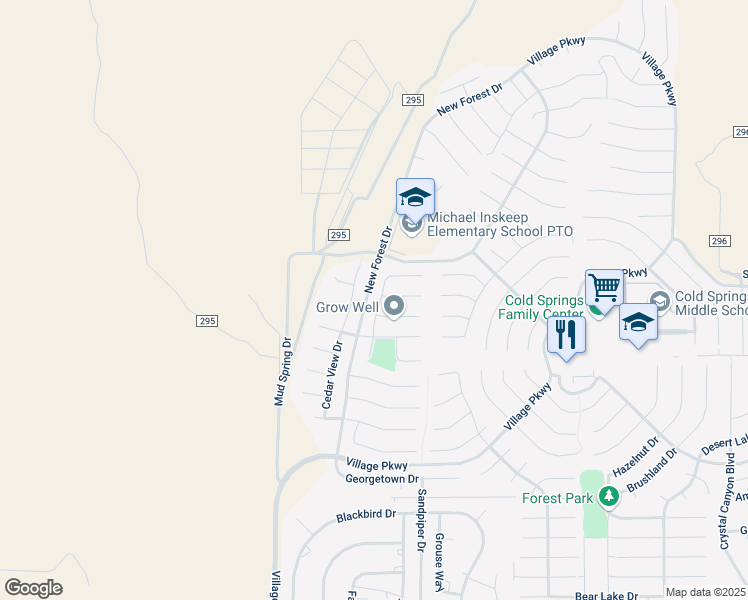 map of restaurants, bars, coffee shops, grocery stores, and more near 18245 Morning Breeze Drive in Reno