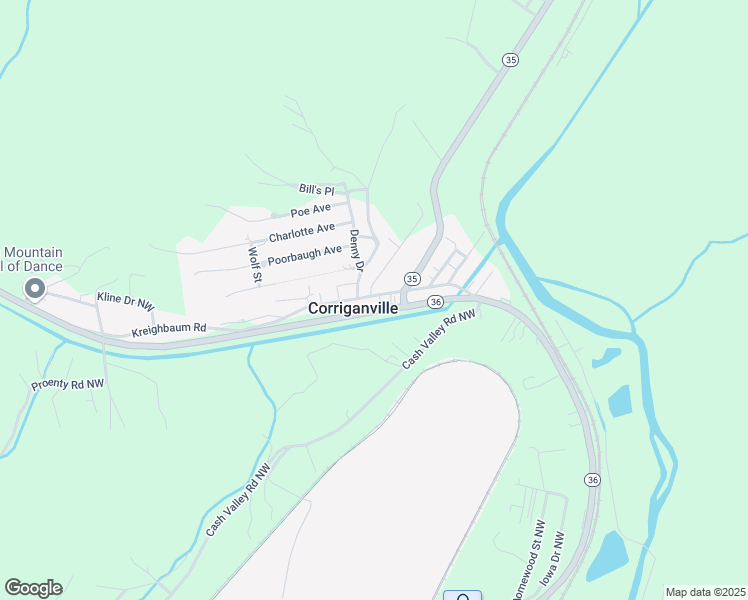 map of restaurants, bars, coffee shops, grocery stores, and more near in Corriganville