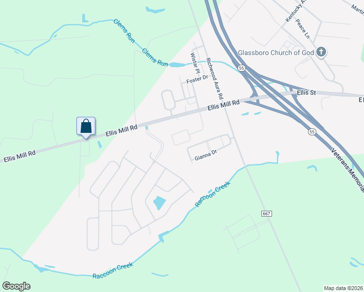 map of restaurants, bars, coffee shops, grocery stores, and more near 219 Macoun Way in Glassboro