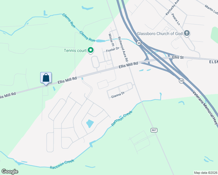map of restaurants, bars, coffee shops, grocery stores, and more near 292 Macoun Way in Glassboro