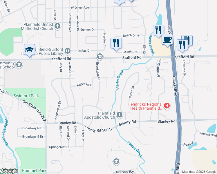 map of restaurants, bars, coffee shops, grocery stores, and more near 951 Jonathan Drive in Plainfield