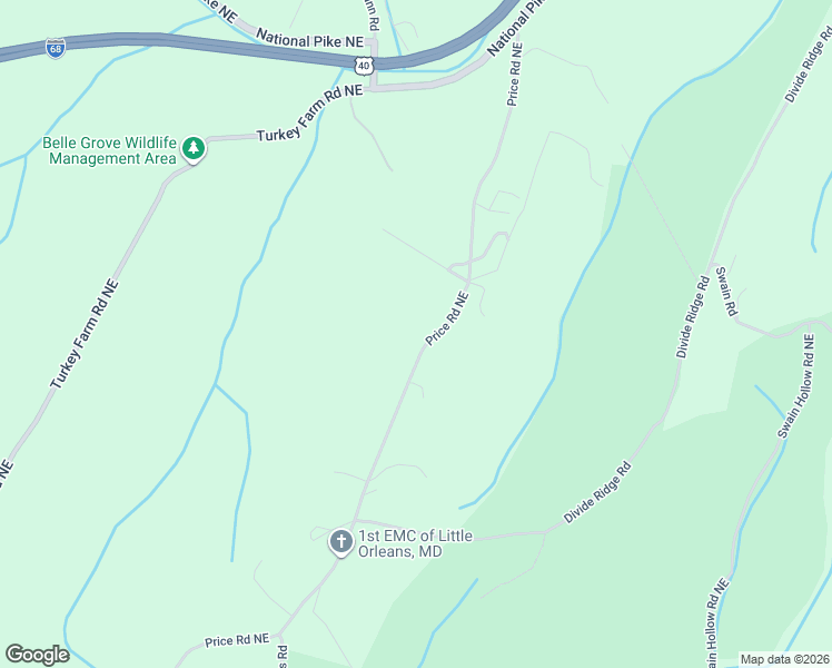 map of restaurants, bars, coffee shops, grocery stores, and more near 12005 Price Road Northeast in Little Orleans