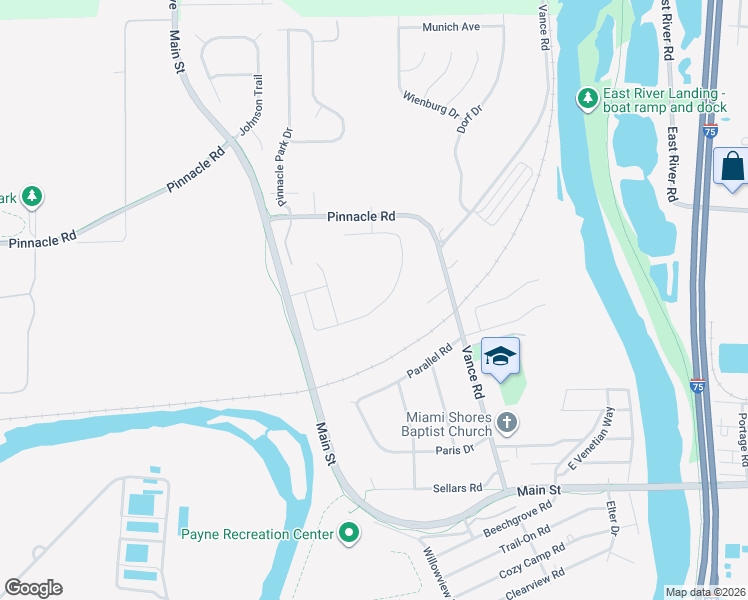 map of restaurants, bars, coffee shops, grocery stores, and more near 1888 Amelia Way in Moraine