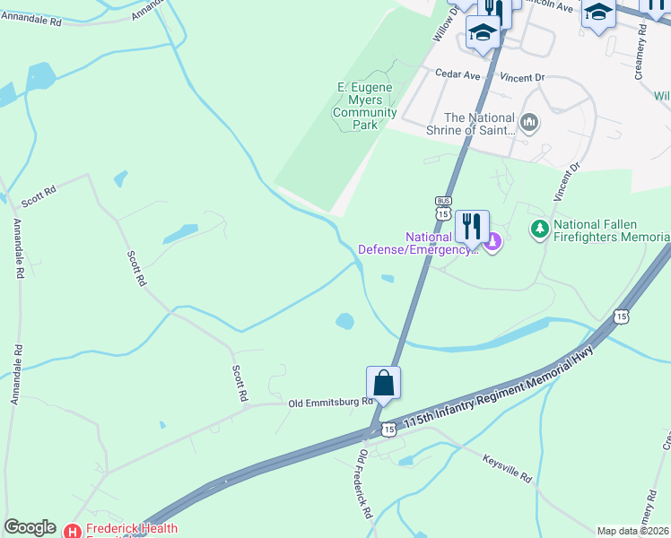 map of restaurants, bars, coffee shops, grocery stores, and more near in Emmitsburg