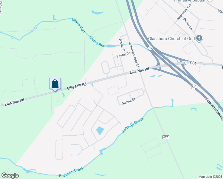 map of restaurants, bars, coffee shops, grocery stores, and more near 219 Macoun Way in Glassboro