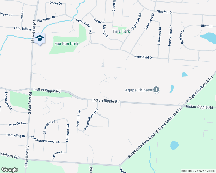 map of restaurants, bars, coffee shops, grocery stores, and more near 3218 Indian Ripple Road in Beavercreek