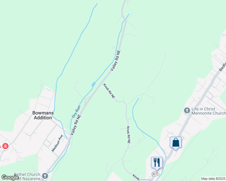 map of restaurants, bars, coffee shops, grocery stores, and more near 12500 Knob Road Northeast in Cumberland