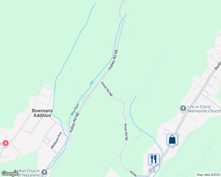 map of restaurants, bars, coffee shops, grocery stores, and more near 12500 Knob Road Northeast in Cumberland