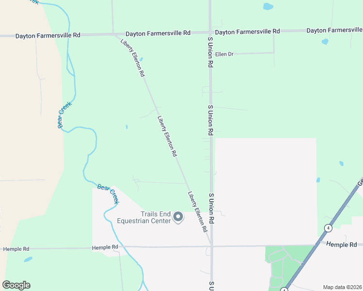 map of restaurants, bars, coffee shops, grocery stores, and more near 3520 Liberty Ellerton Road in Dayton