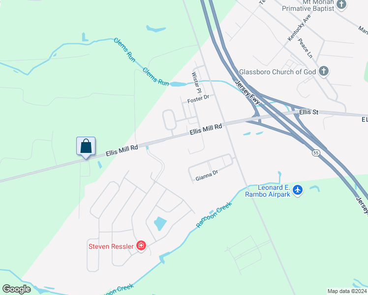 map of restaurants, bars, coffee shops, grocery stores, and more near 214 Macoun Way in Glassboro