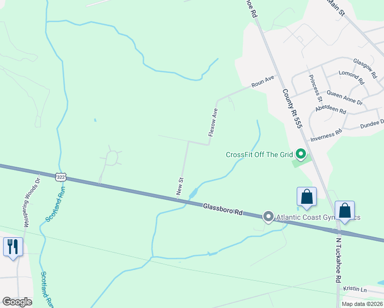 map of restaurants, bars, coffee shops, grocery stores, and more near 610 New Street in Monroe