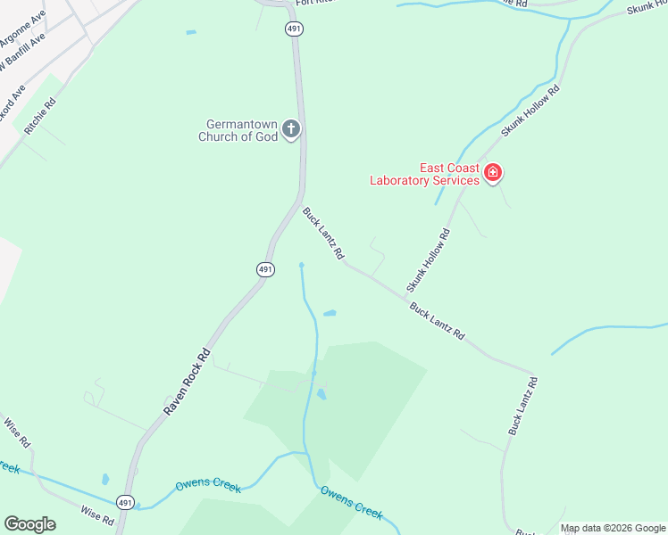 map of restaurants, bars, coffee shops, grocery stores, and more near 16834 Buck Lantz Road in Sabillasville