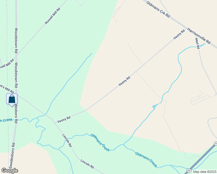 map of restaurants, bars, coffee shops, grocery stores, and more near 54 Vestry Road in Swedesboro