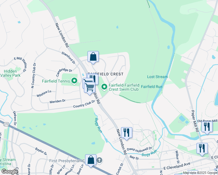 map of restaurants, bars, coffee shops, grocery stores, and more near 15 Fremont Road in Newark