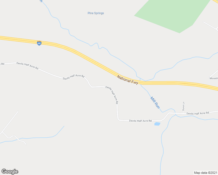 map of restaurants, bars, coffee shops, grocery stores, and more near 1739 Devils Half Acre Road in Accident