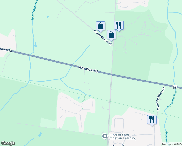map of restaurants, bars, coffee shops, grocery stores, and more near 1451 Glassboro Road in Monroe