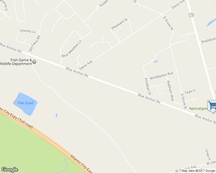 map of restaurants, bars, coffee shops, grocery stores, and more near 138 Blue Anchor Road in Sicklerville