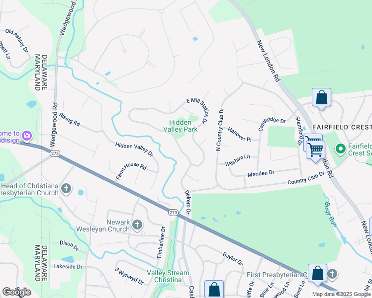 map of restaurants, bars, coffee shops, grocery stores, and more near 129 West Mill Station Drive in Newark