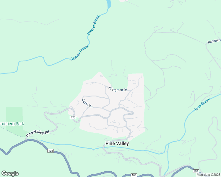 map of restaurants, bars, coffee shops, grocery stores, and more near Evergreen Drive in Evergreen