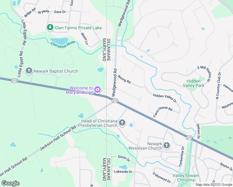 map of restaurants, bars, coffee shops, grocery stores, and more near 4 Wedgewood Road in Newark