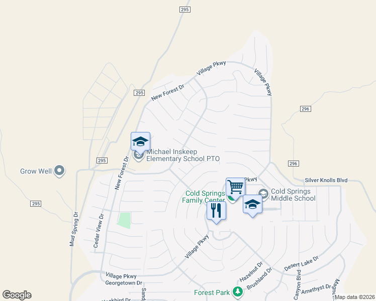 map of restaurants, bars, coffee shops, grocery stores, and more near 17650 Lake Powell Drive in Reno