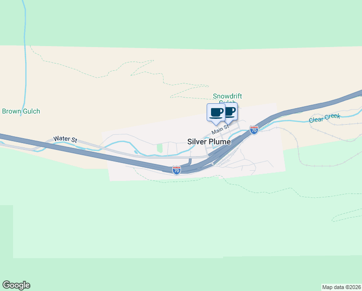 map of restaurants, bars, coffee shops, grocery stores, and more near 455 Hancock Street in Silver Plume