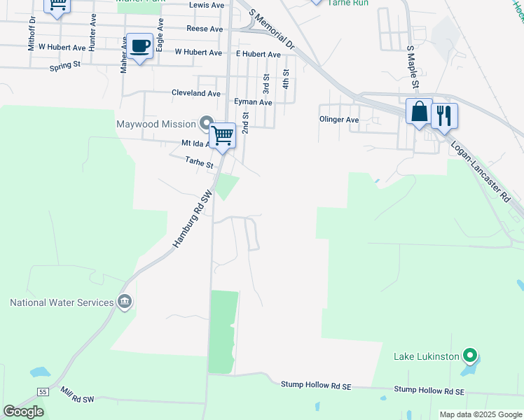 map of restaurants, bars, coffee shops, grocery stores, and more near 105 Edgewood Drive in Lancaster
