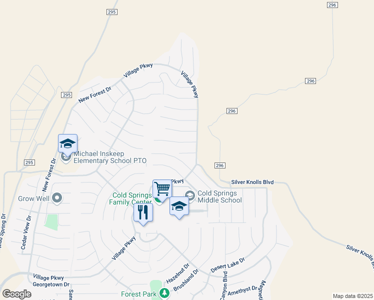 map of restaurants, bars, coffee shops, grocery stores, and more near 18413 Teddy Bear Court in Reno