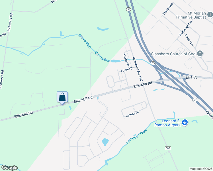 map of restaurants, bars, coffee shops, grocery stores, and more near 503 DeFrancesco Circle in Glassboro