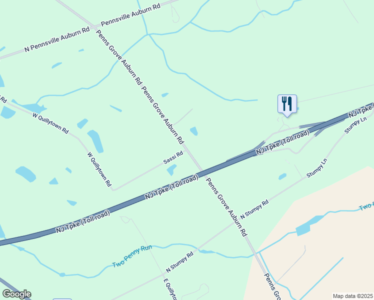 map of restaurants, bars, coffee shops, grocery stores, and more near 175 Pennsgrove Auburn Road in Carneys Point Township